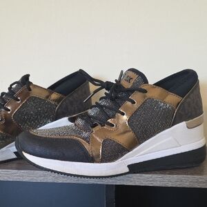 MICHAEL Michael Kors Black and Gold Sneakers